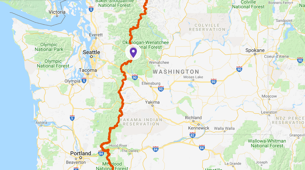 Alpine Lakes Wilderness, Washington - Pacific Crest Trail Map Hikes