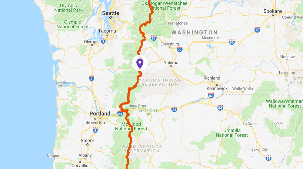 Goat Rocks Wilderness, Washington - Pacific Crest Trail Map Hikes