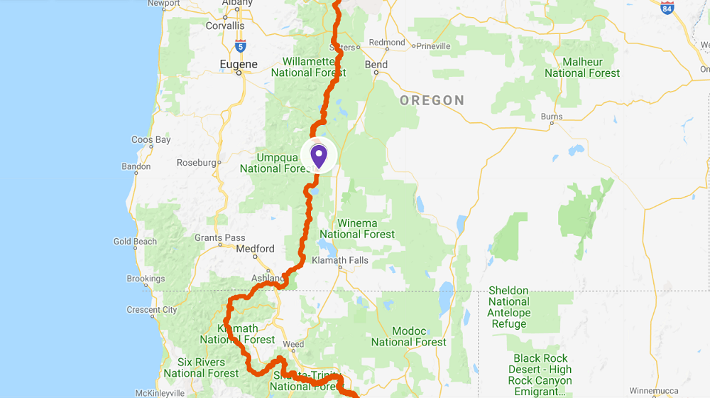 Mount Thielsen, Oregon - Pacific Crest Trail Map Hikes
