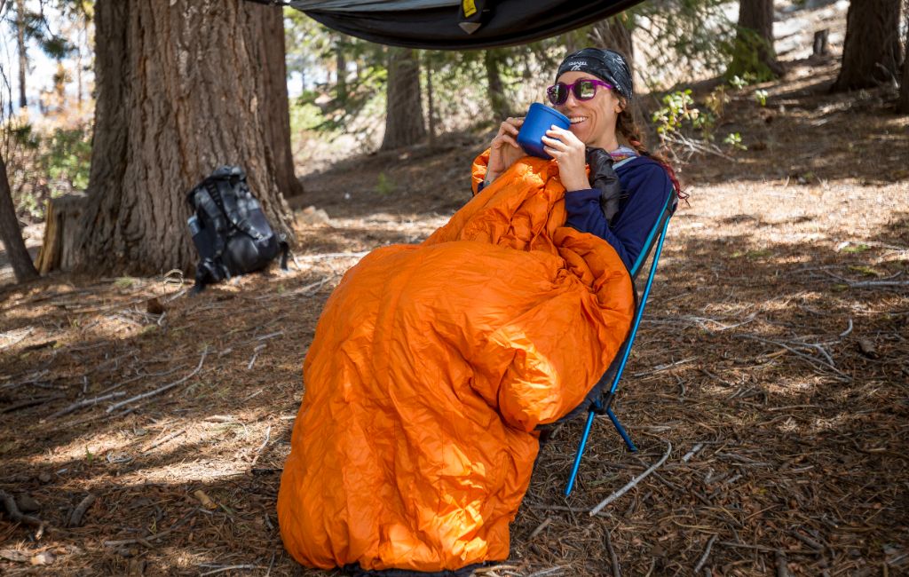 hiker sipping coffee