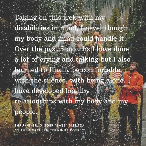 hiking quote by ginger slentz