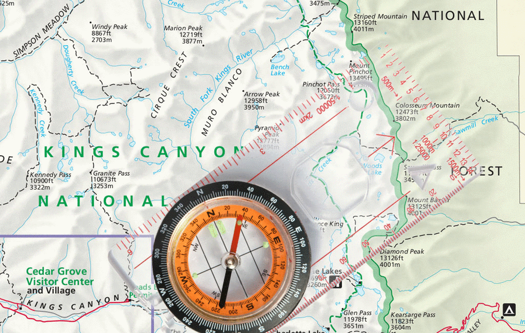 how to use a compass to find your position on a map