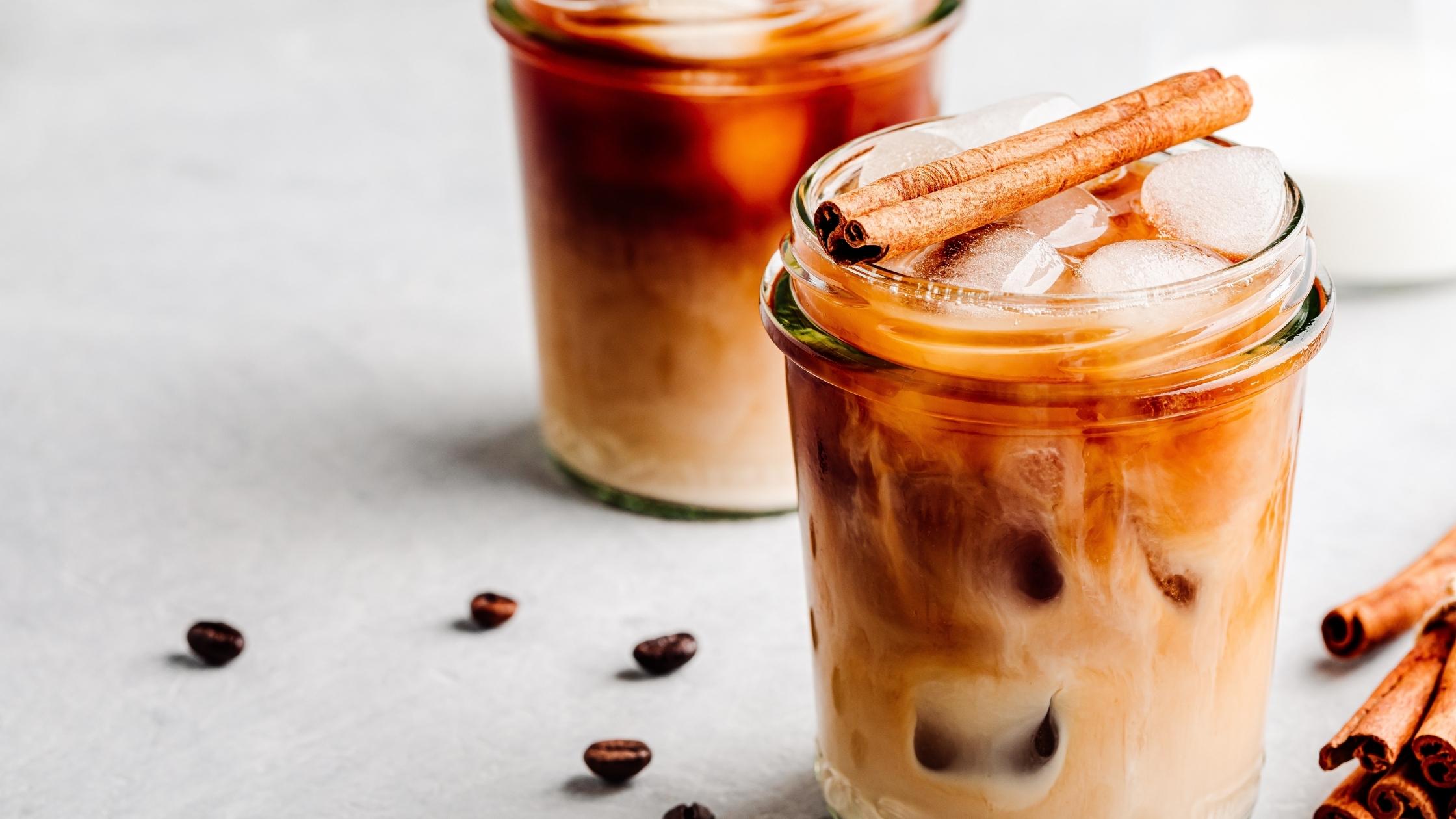 Delicious iced coffee with cinnamon