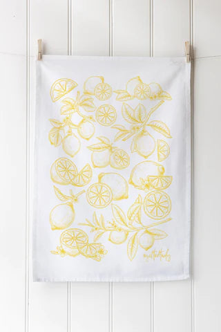 Custom screen printed tea towel for retail merchandise