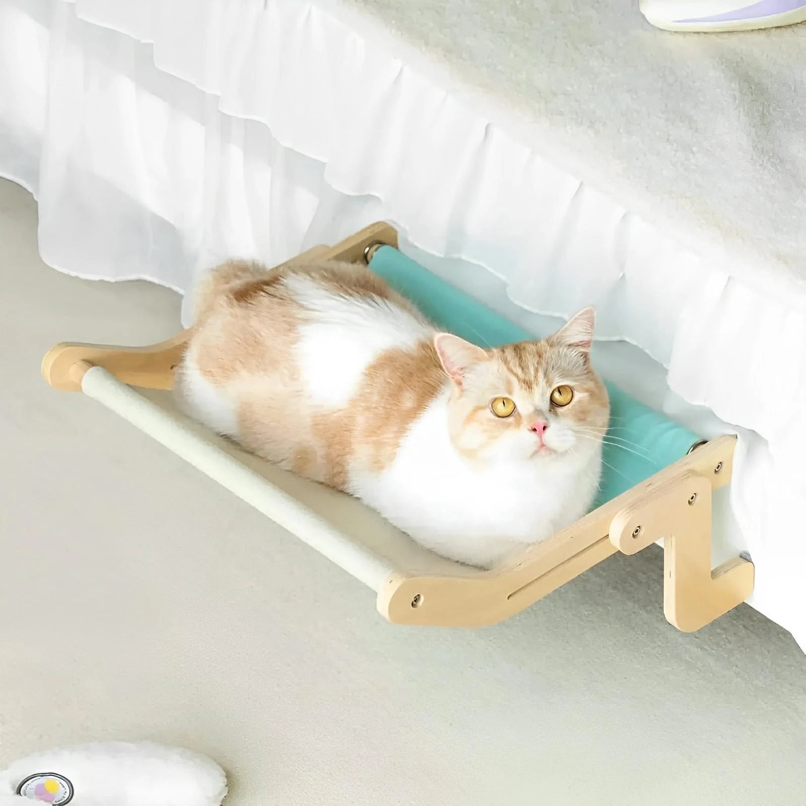 Bedside Bed Pet Nest Window Hanging Cat Bed Portable Removable Balcony Cat Hanging Hammock Wooden Suspended Bed Pet Nest