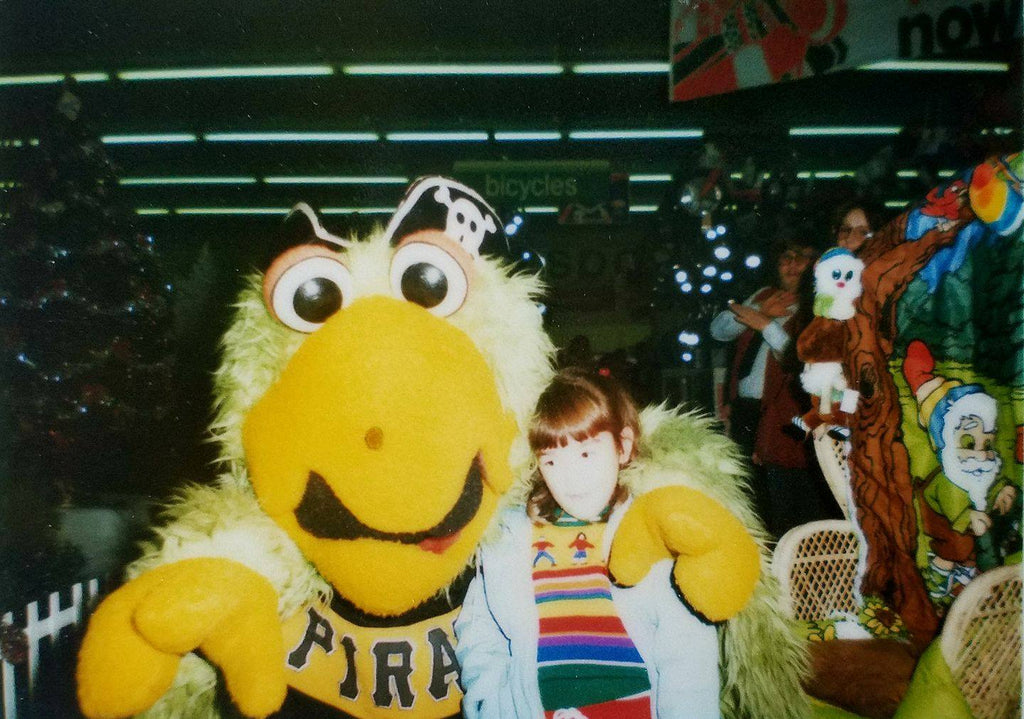 Me with the Pirate Parrot at Hills in the 1980s.