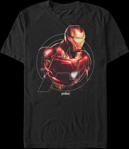 Avengers Logo Iron Man T-Shirt: Marvel Comics Mens T-Shirt
