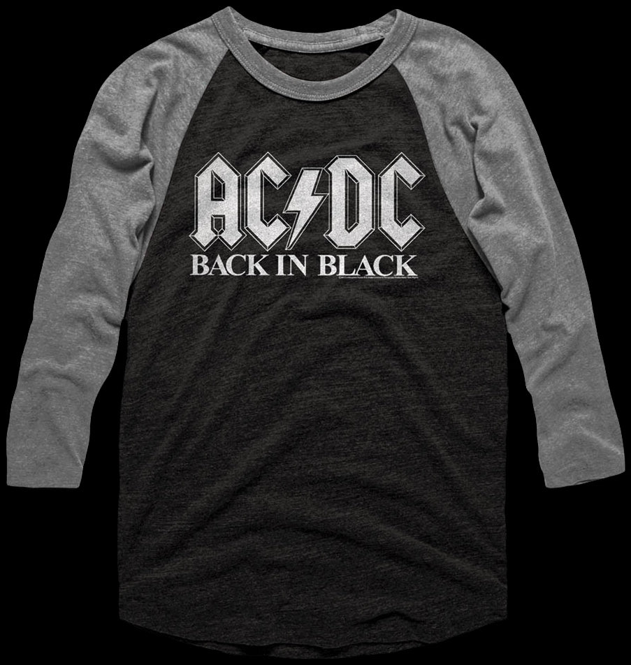 Back In Black ACDC Raglan Baseball Shirt