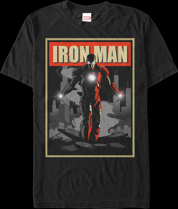 Iron Man Shadow Poster Marvel Comics T-Shirt