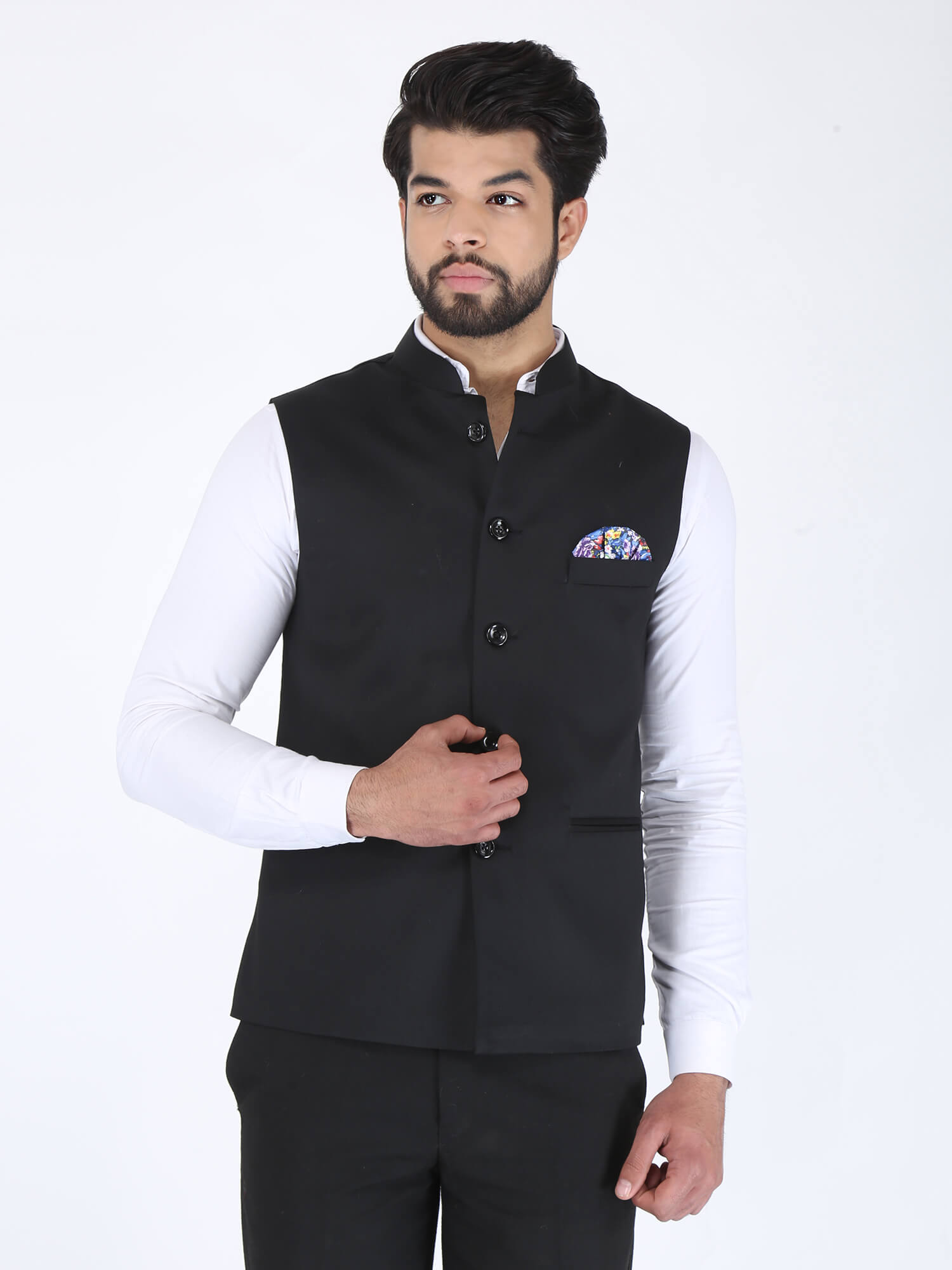 modi jacket on formal shirt