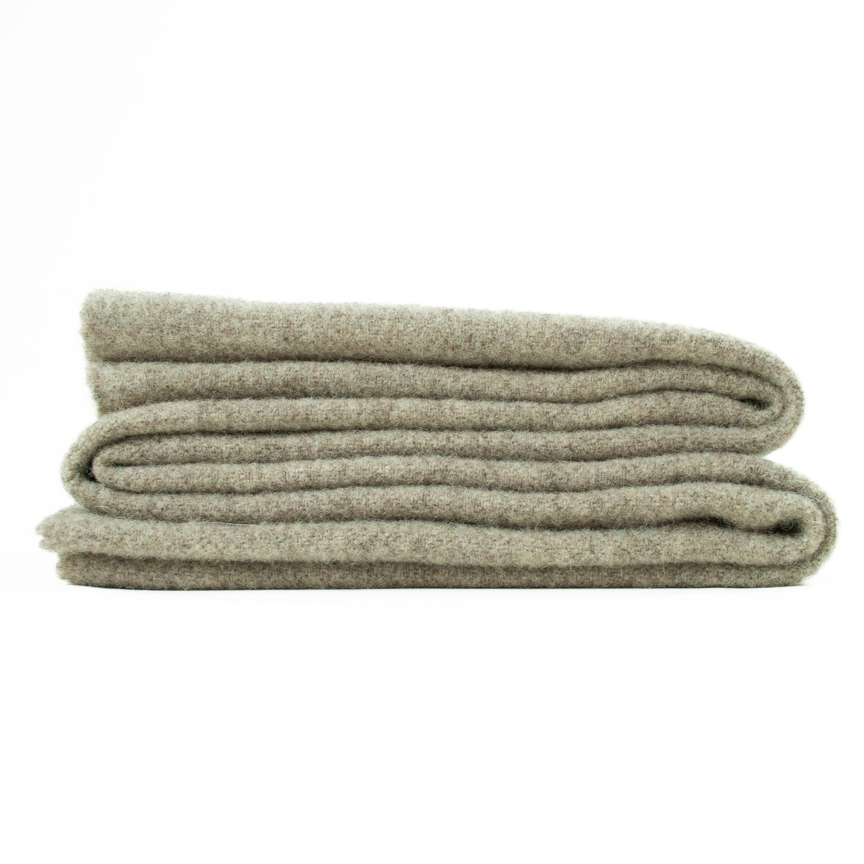 Chunky Pure Wool Blanket – Grey Military-Style Thick Blanket