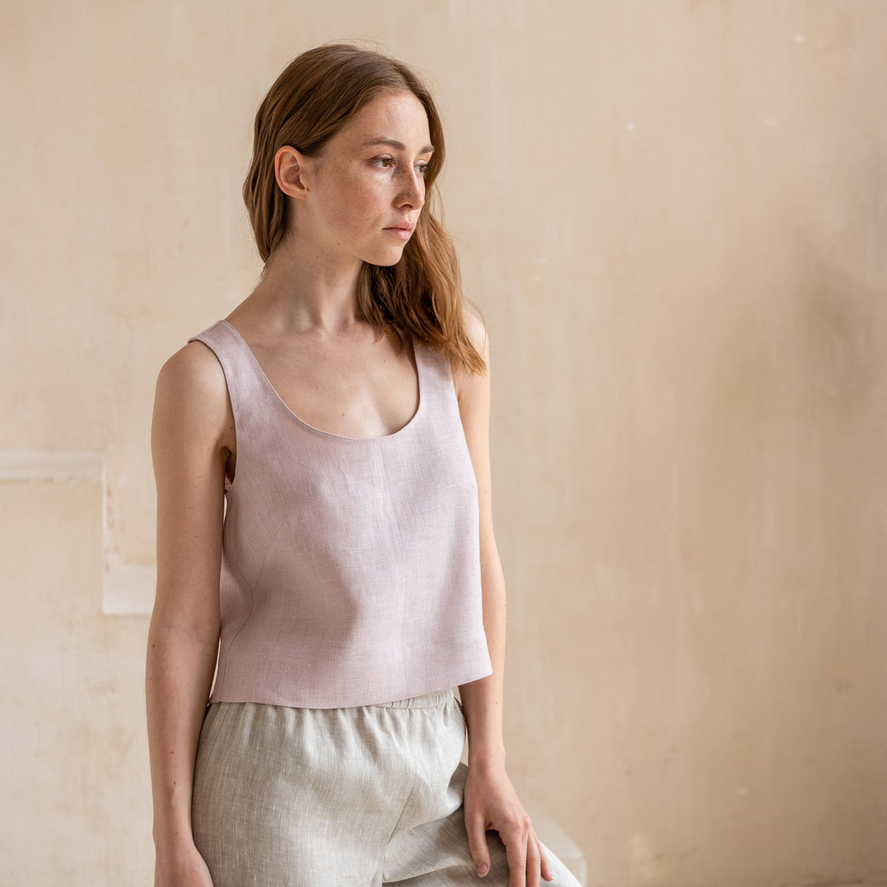 Linen Tank Top - Relaxed Linen Loungewear - Pink White Blue and More c