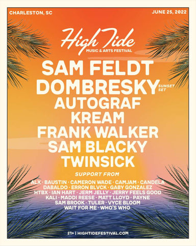 Lineup for High Tide music festival in charleston, sc