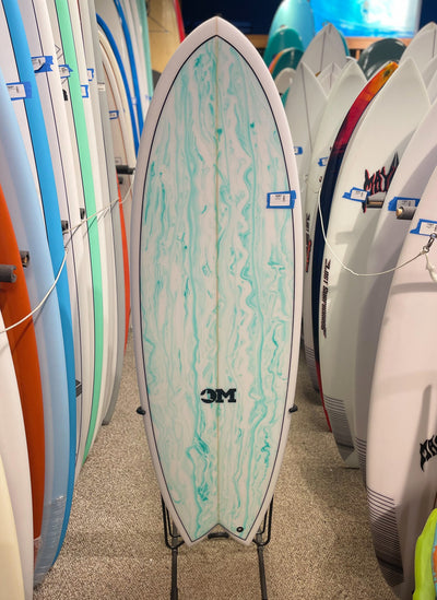 Ocean Magic Surfboard - Twin Fin Purple Swirl - FCS II - 5'7 