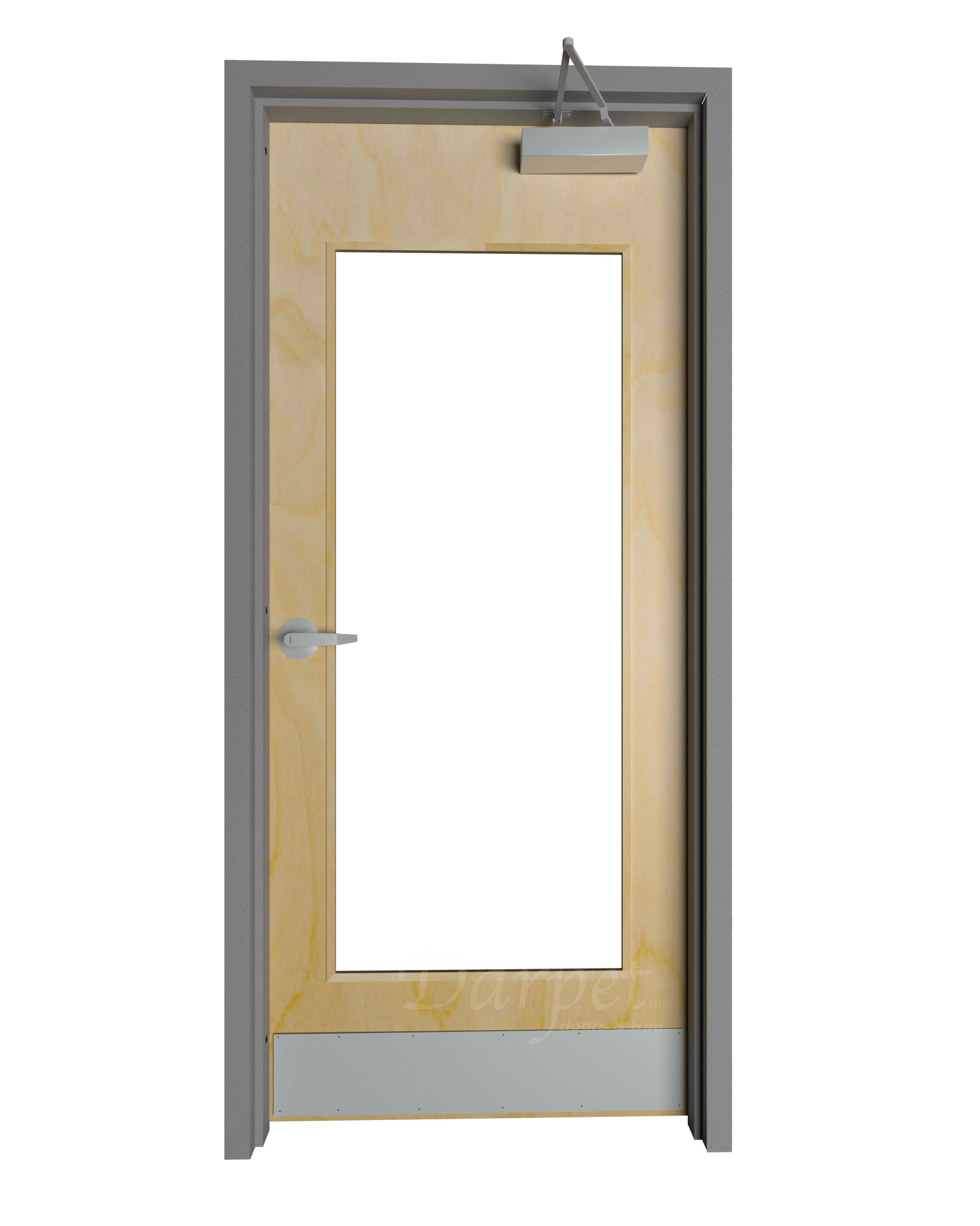 Commercial Full Lite Birch Door with Hollow Metal Frame — Darpet Doors &  Trim
