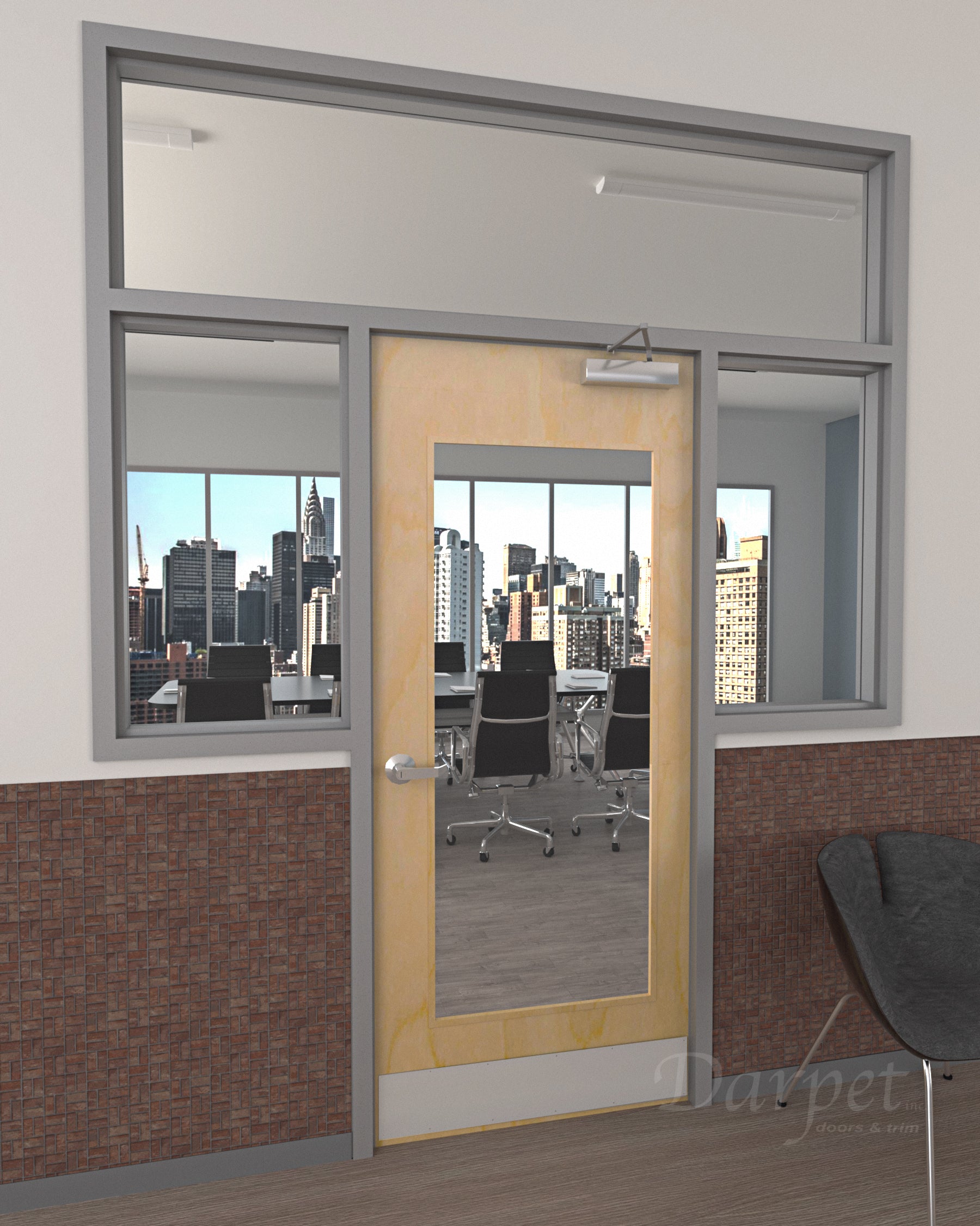 Commercial Full Lite Birch Door with Hollow Metal Frame — Darpet Doors &  Trim