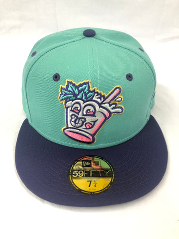 Louisville Bats New Era On-Field Milb Sky Blue/Red Bill Mashers Cap 59FIFTY  Fitted Hat