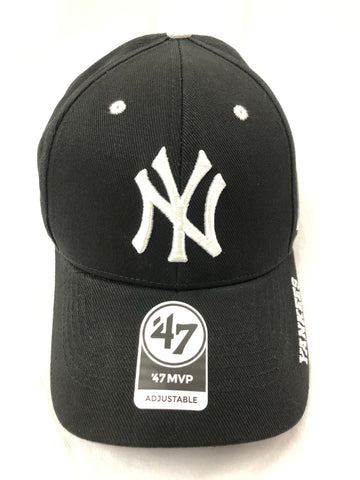 47 New York Yankees Brand Black MVP Frost Adjustable Hat