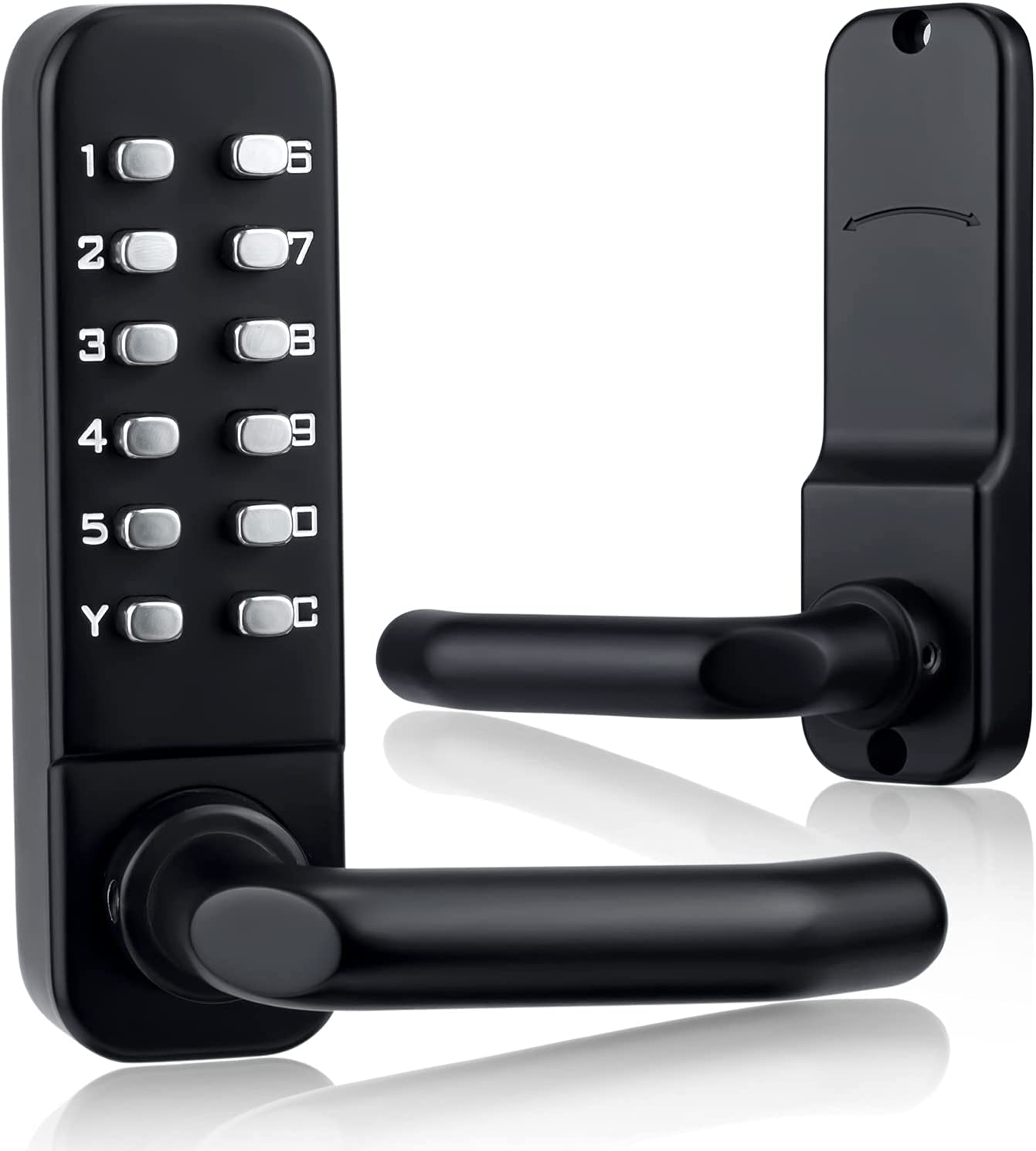 Image of Mechanical Keyless Entry Door Lock with Keypad Door Knob,  Waterproof Keypads Deadbolt Door Lock with Handle
