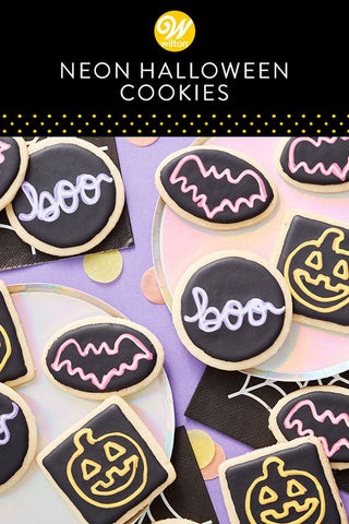 neon halloween cookies