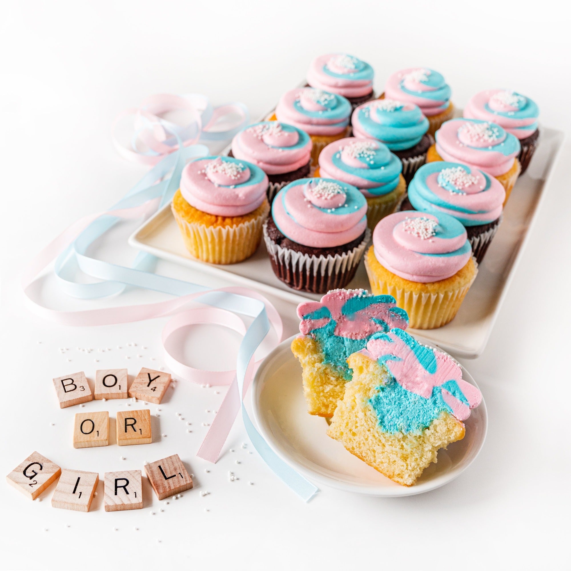 Gender Reveal Cupcakes | Sweet Flour Bake Shop