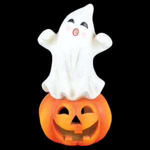 Ghost On Jack O Lantern Tealight - Thenestedfig