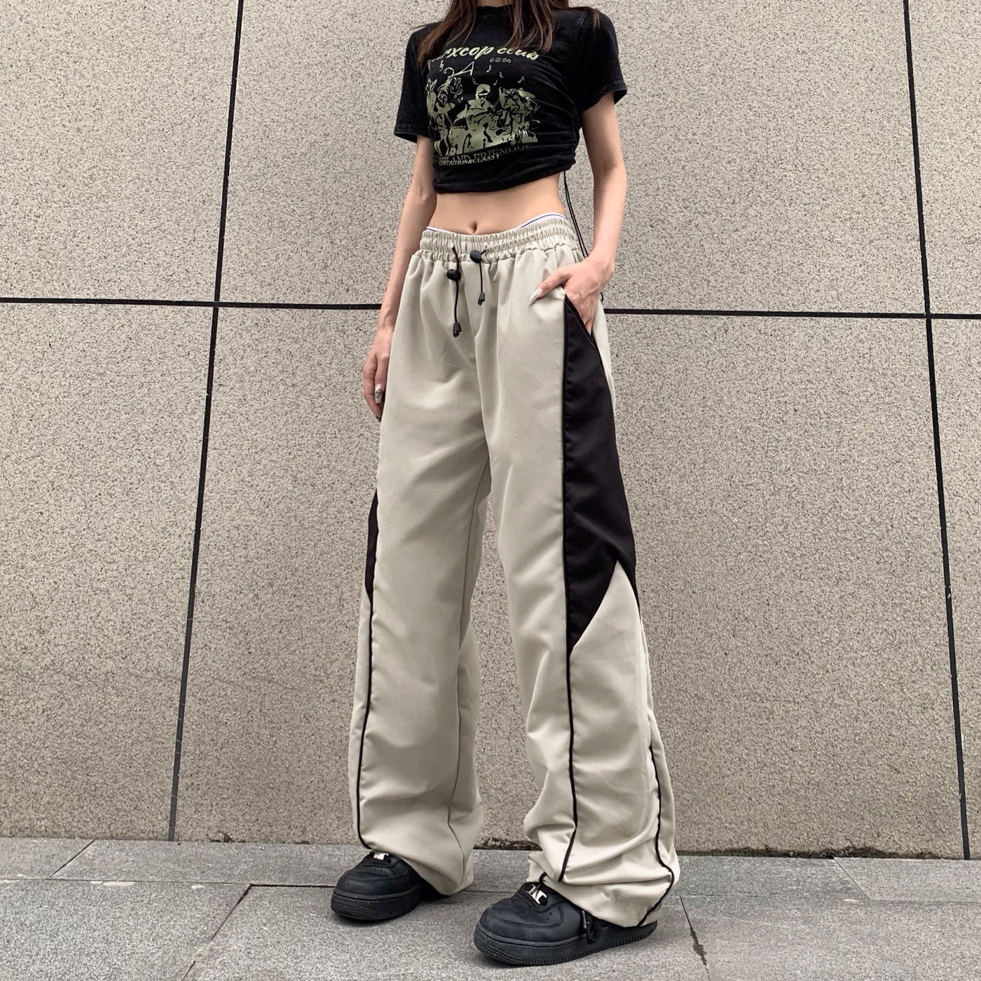 m.u PIPING JOG PANTS BK - パンツ