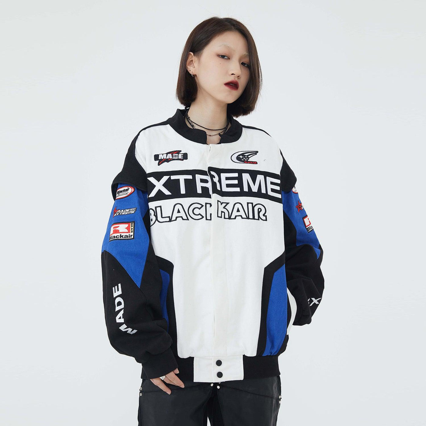 Made Extreme Black Air Motorsport Jacket Korean Street Fashion Jacket By Made Extreme Shop Online at OH Vault