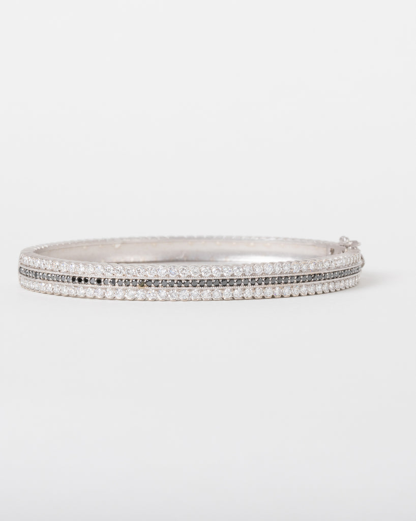 Hinged Black and White Diamond Bracelet – Jamie Wolf