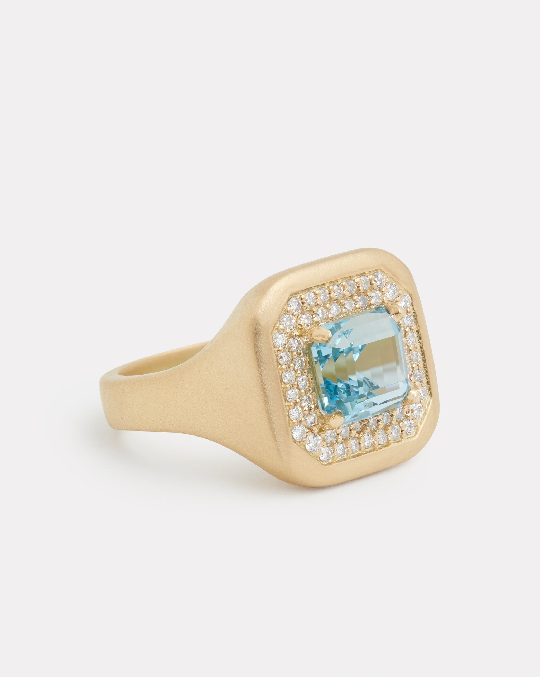 Aquamarine Ring with Diamonds