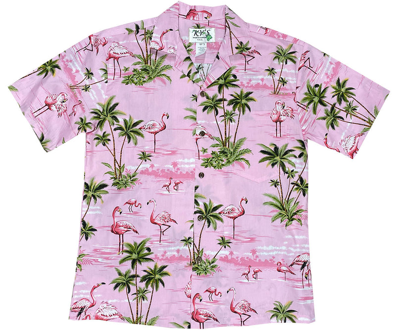 Flamingo Island Pink Hawaiian Shirt - Hawaiian Shirtopia