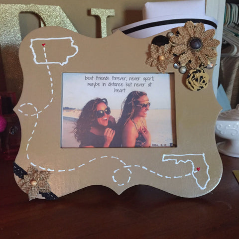 Best Friends Picture Frame Gift - Forever Friends - Friend Birthday Gifts  for Women, BFF, Bestfriend, Besties, - Long Distance Friendship Photo