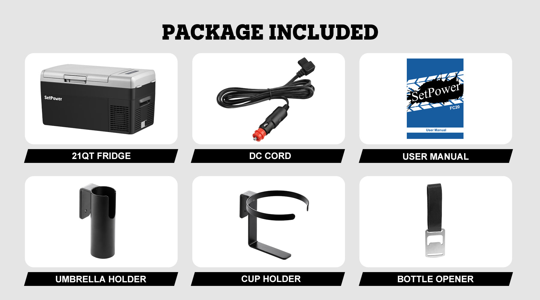 SetPower Fridge With DC Cord and 3 free gifts.