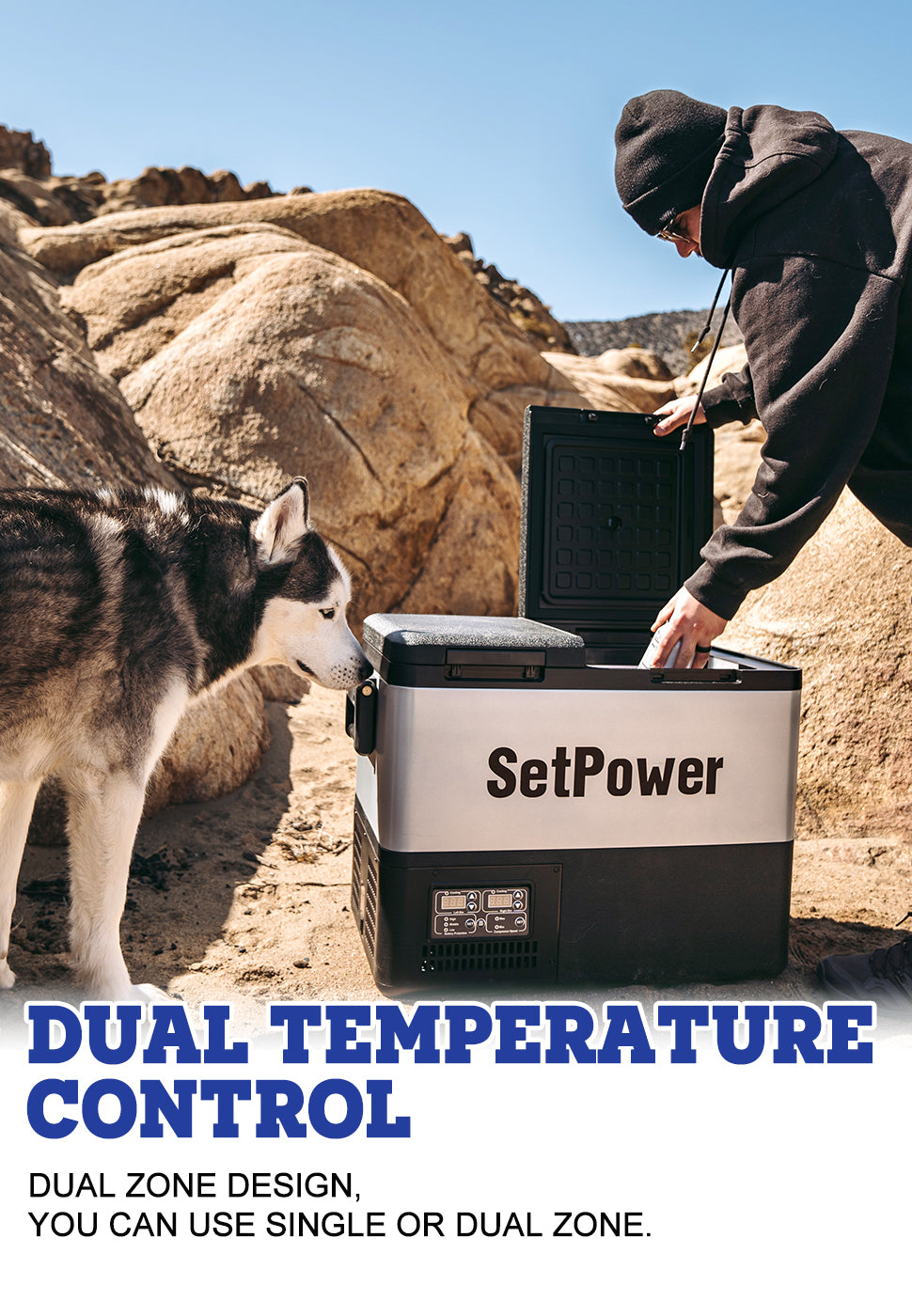 Deals Setpower 37QT PT35 Dual Zone 12 Volt Car Refrigerator with AC Adapter