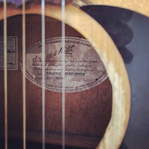 Maton EGB808 inside guitar Initials of Luthiers