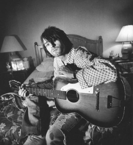 Kurt Cobain with 12 string Stella guitar