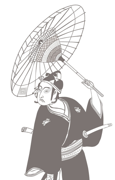 Image of Kabuki and Japanese umbrellas