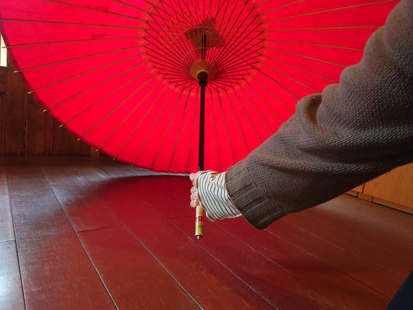 The correct way to hold a Japanese umbrella