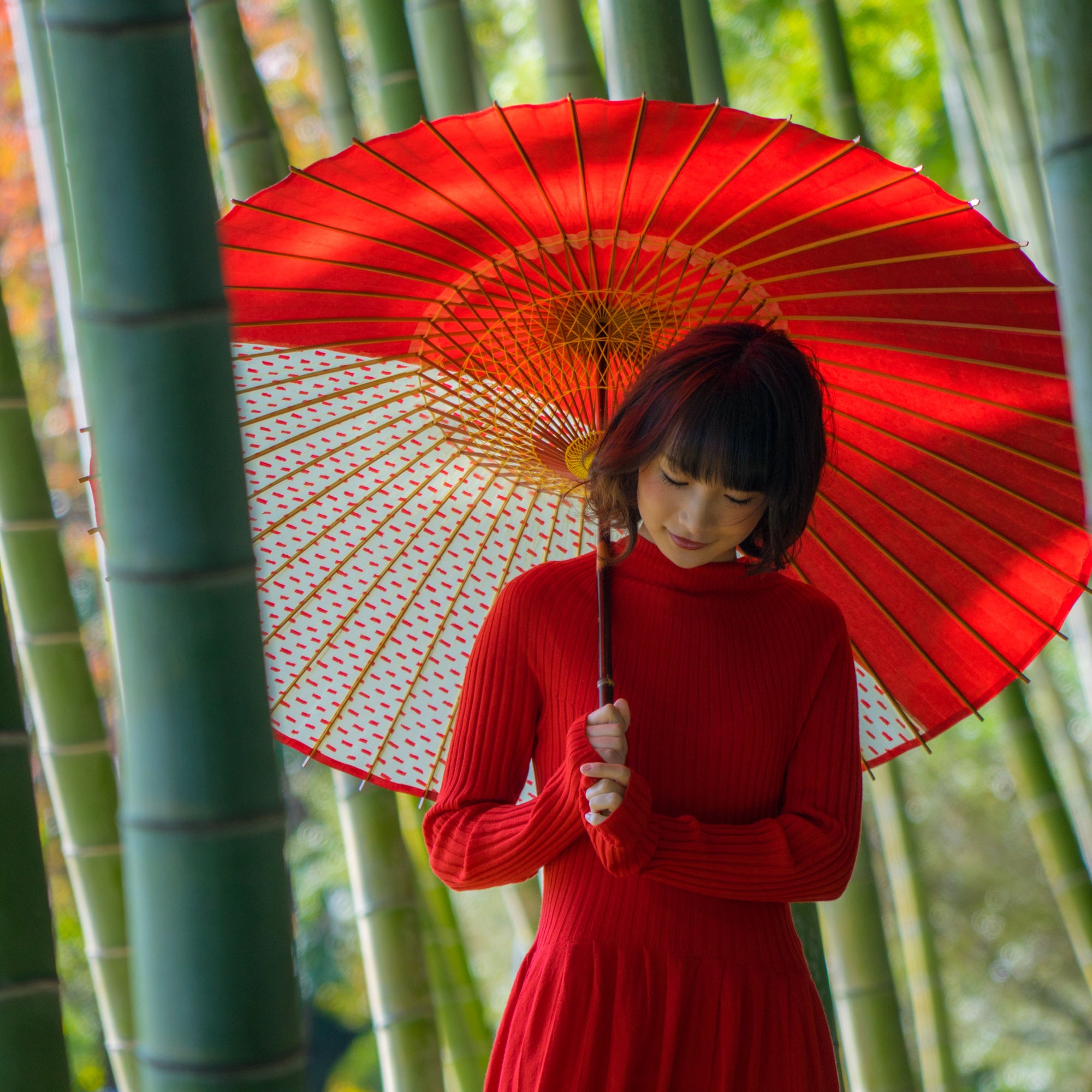 código de vestimenta paraguas japonés rojo