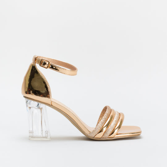 Herrnalise Women's Sexy Transparent Gold Ankle Strap Rhinestone High Heel  Open Toe Sandals Women Shoes on Sale - Walmart.com