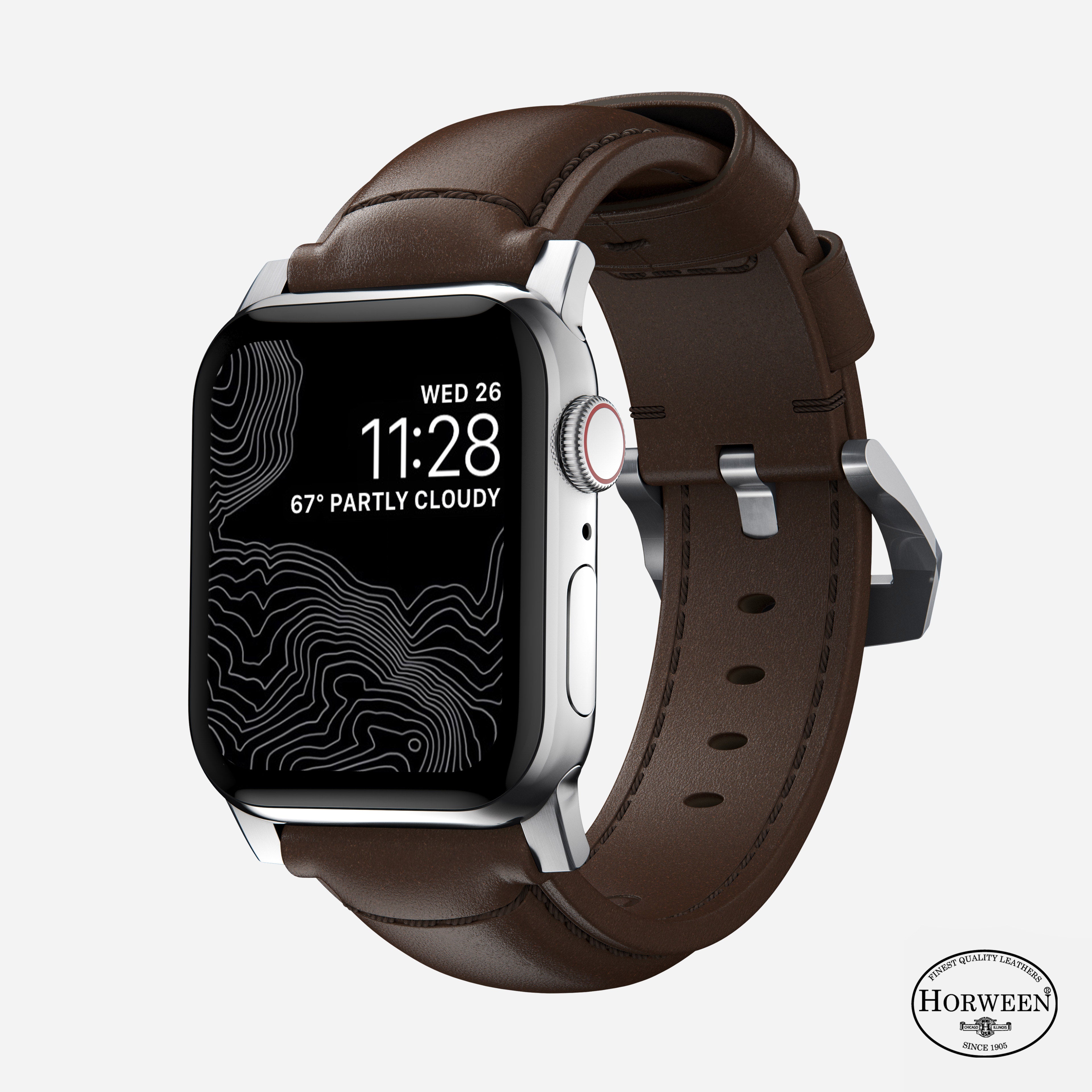 Apple Watch Brown Leather Band, Traditional + Silver Hardware | NOMAD®