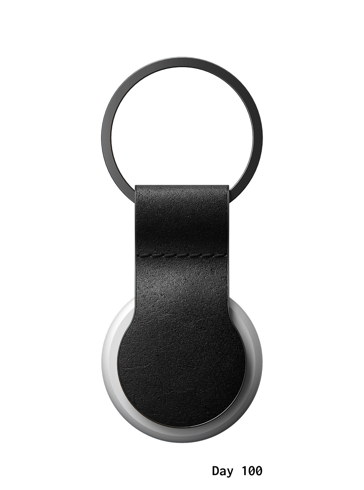 Keyring Leather Loop Horween AirTag | Black - | |