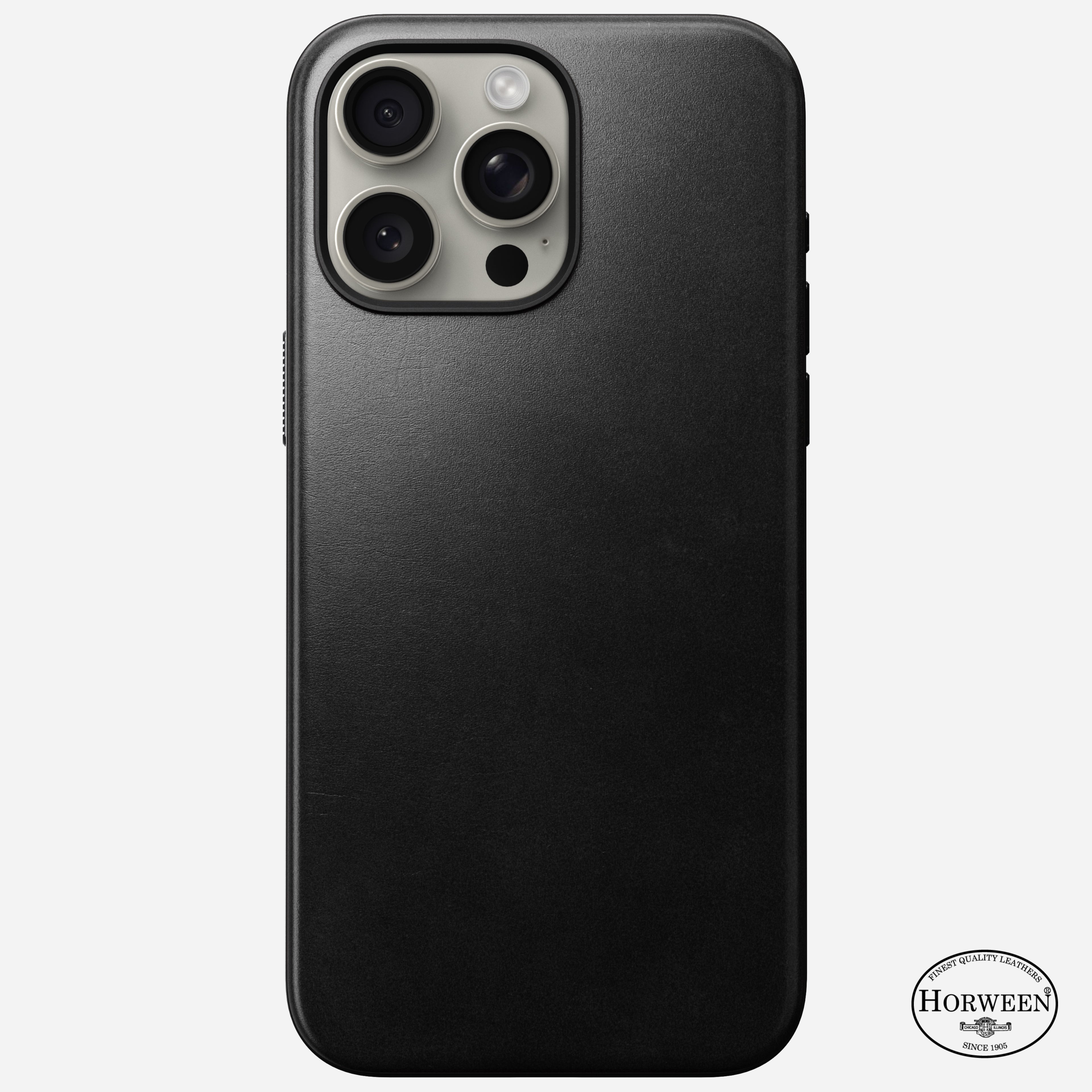 Nomad Horween Black Leather Protective Case - for iPhone 15 Pro Max