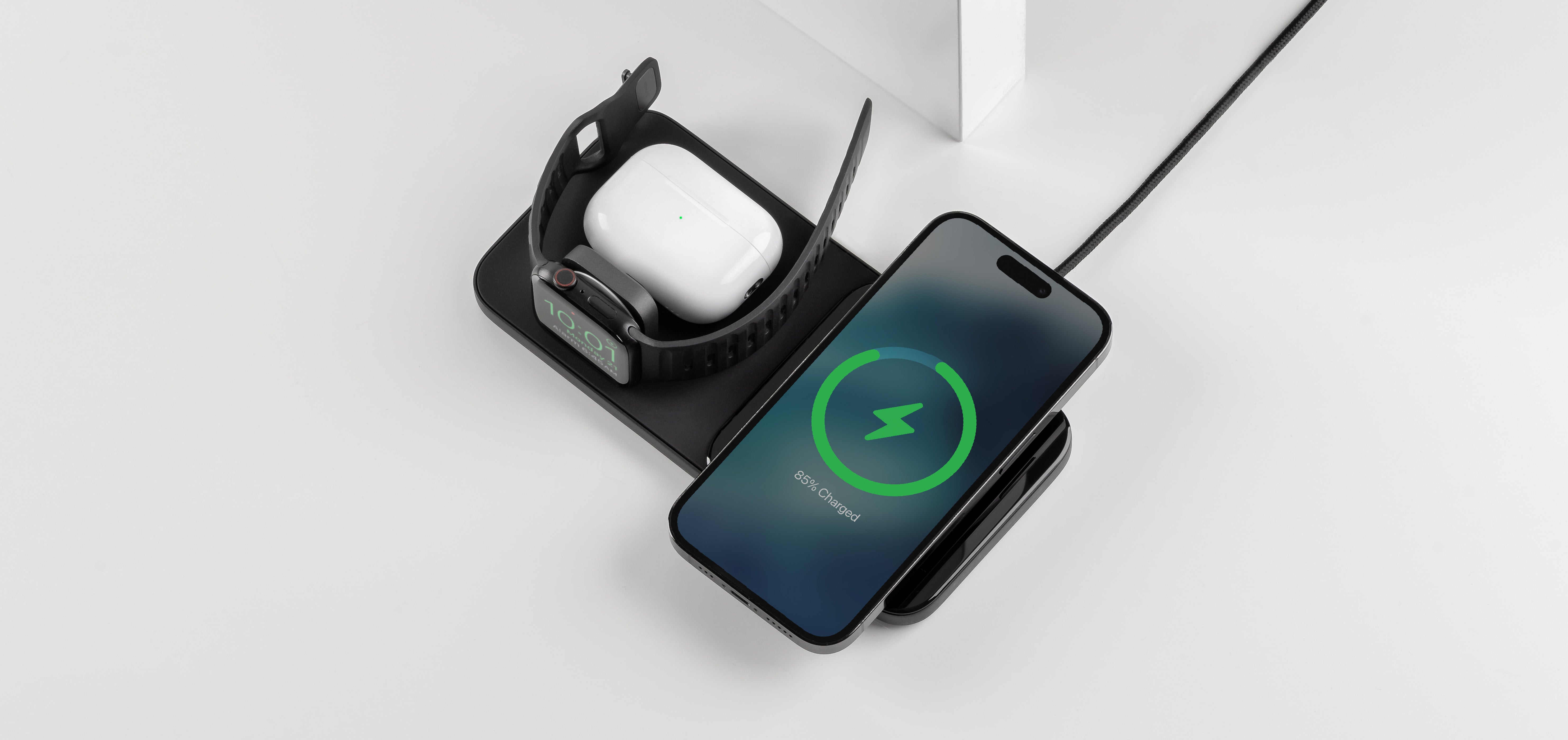 Nomad Wireless Charging Pad for iPhone and Apple Watch Black