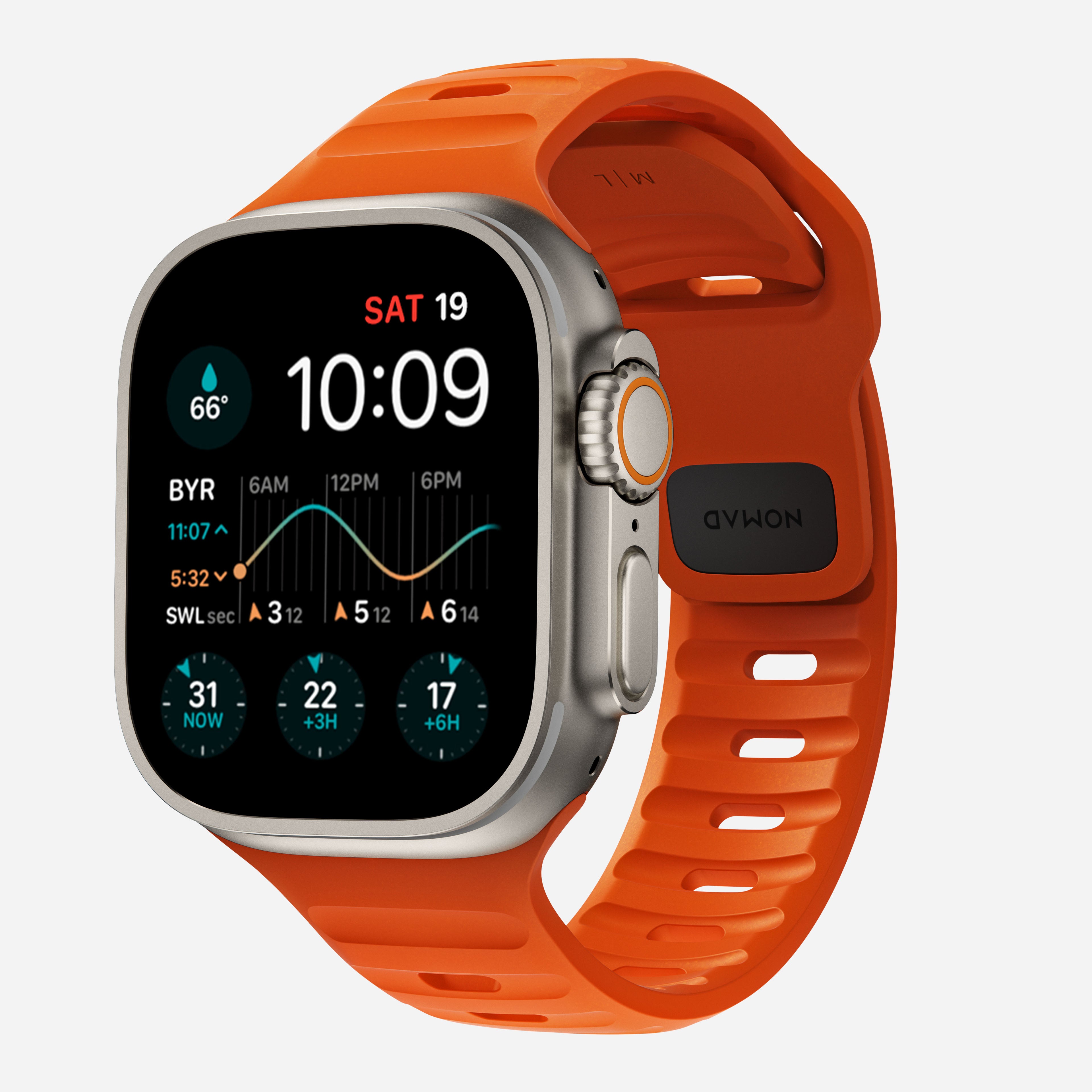NOMAD® Sport Band - 45mm  Ultra Orange for Apple Watch Ultra & Ultra 2,  Series 9, 8, 7, 6, SE, and Earlier