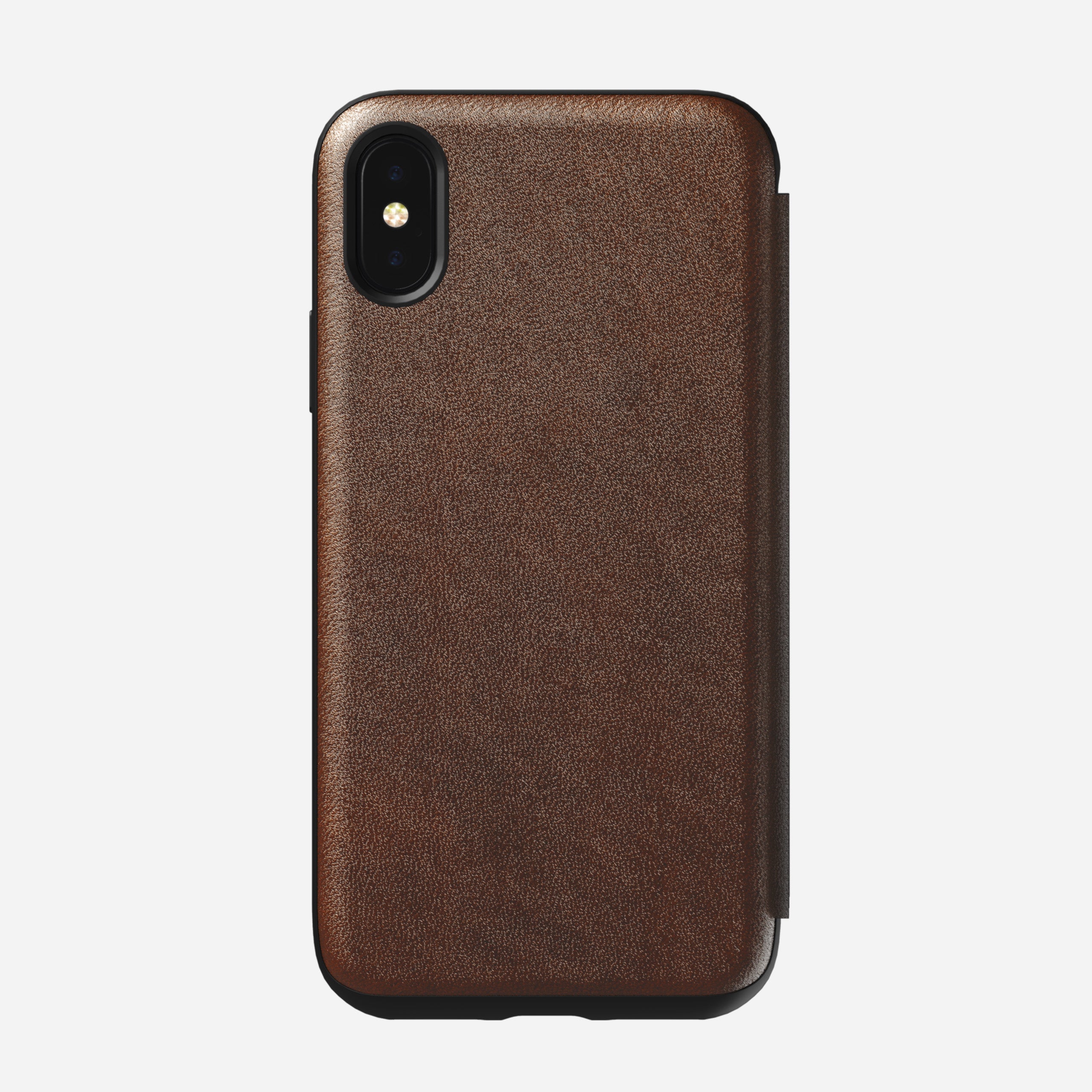 Modern Leather Tri-Folio Case for iPhone XS, Brown | NOMAD®