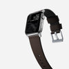 Active strap pro heinen leather classic brown silver hardware 40mm