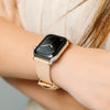 Modern slim strap horween leather natural silver hardware  