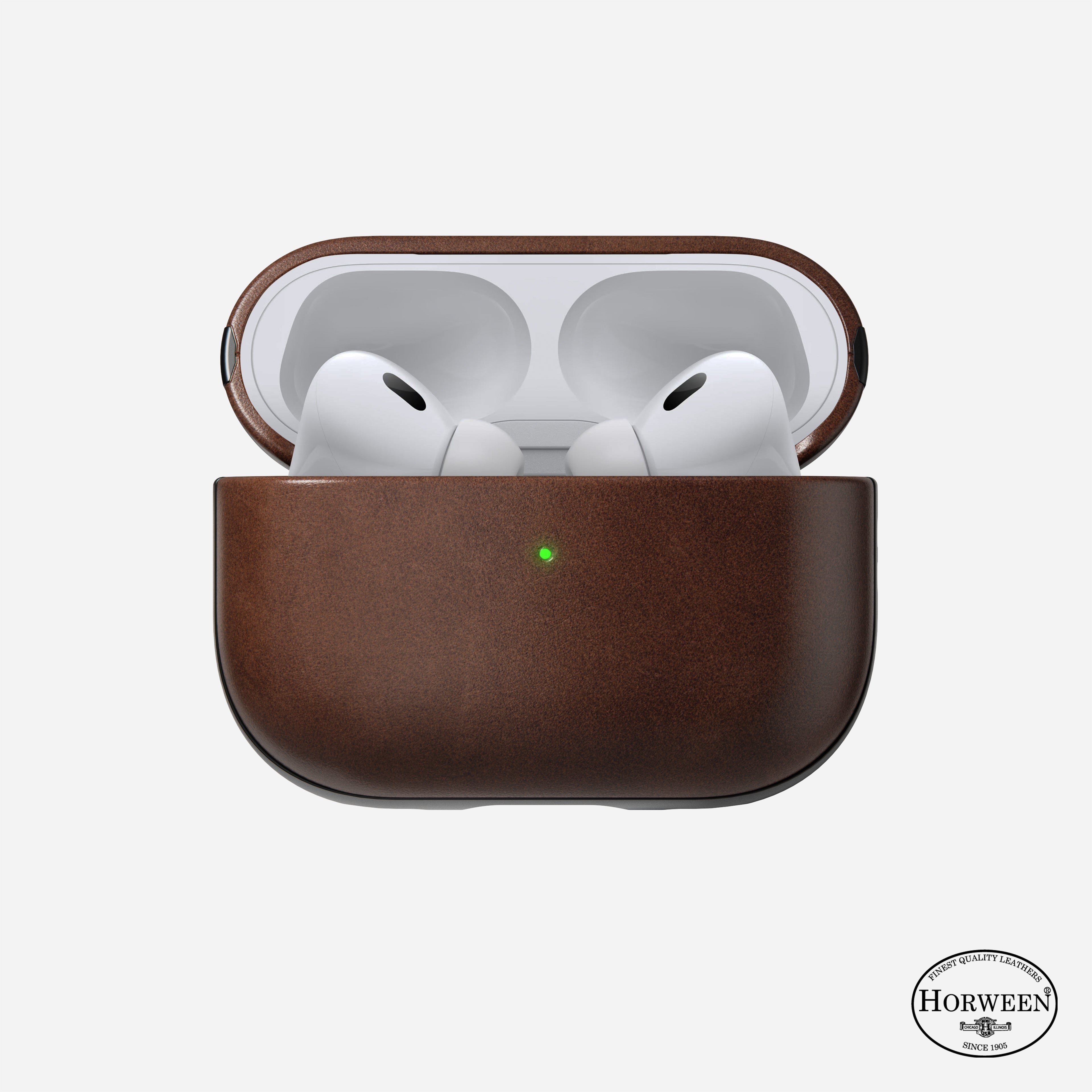 NOMAD® Modern Leather Case - AirPods Pro (2nd Gen)  Rustic Brown: Elevate  your AirPods Pro with genuine Horween leather, offering timeless style and  protection.