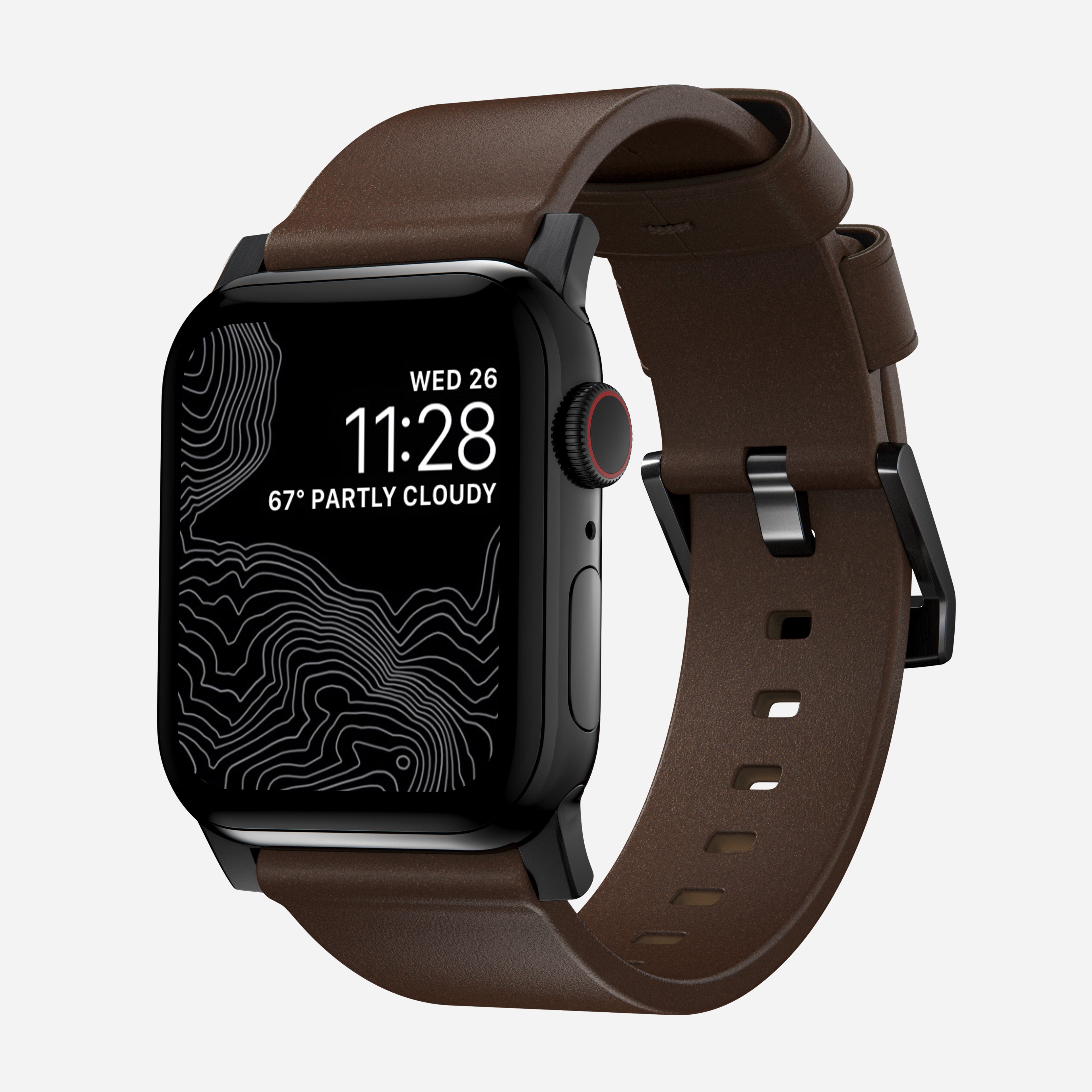 Modern Band - 45mm Apple Watch - Black Hardware | Brown Leather 